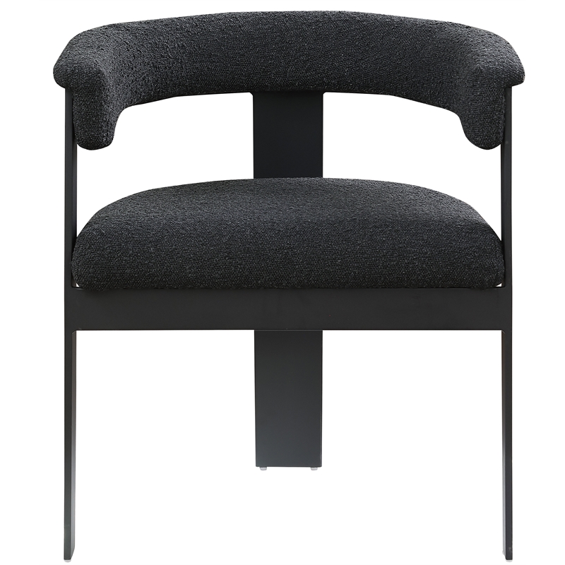 Pemberly Row Contemporary Black Boucle Fabric Dining Chair (Set of 2)