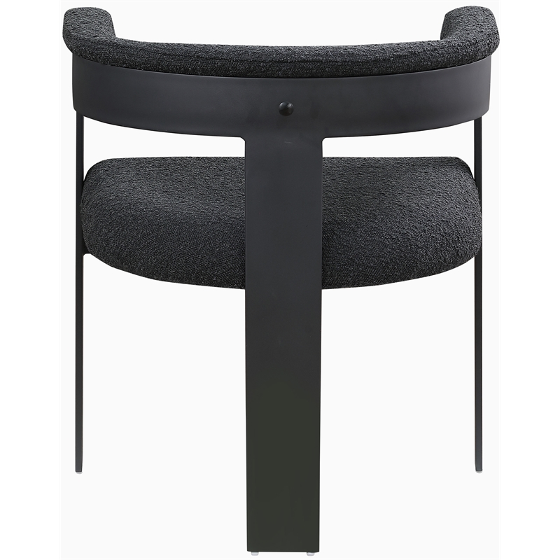 Pemberly Row Contemporary Black Boucle Fabric Dining Chair (Set of 2)