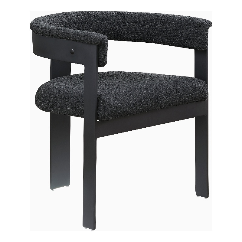 Pemberly Row Contemporary Black Boucle Fabric Dining Chair (Set of 2)
