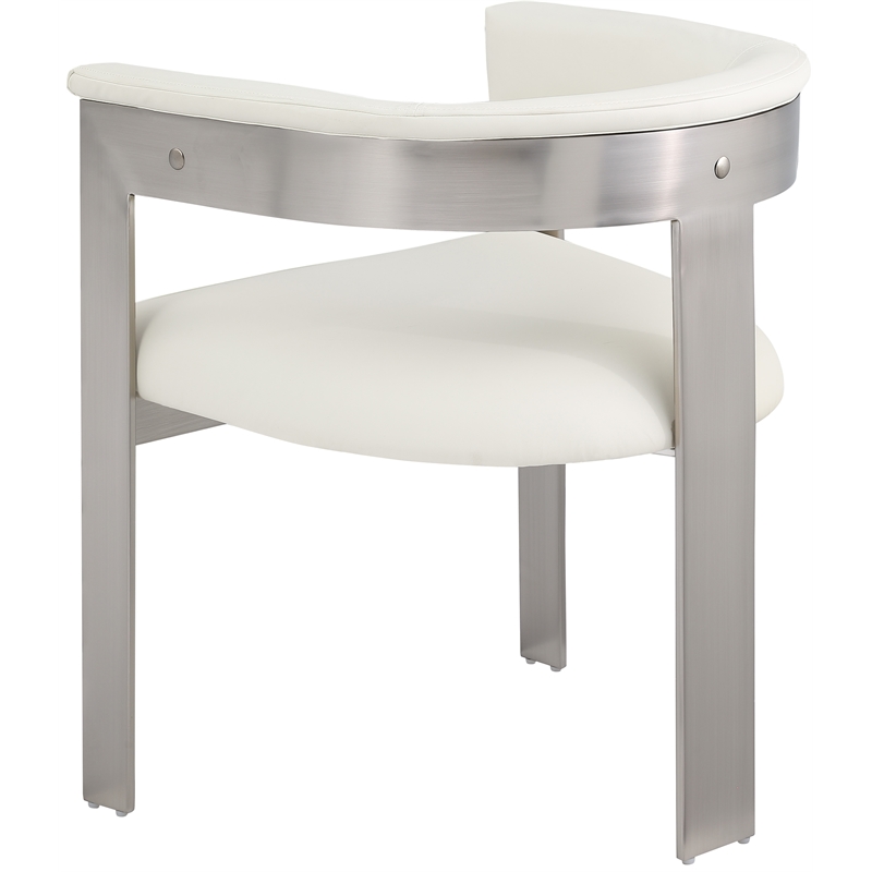 Pemberly Row Contemporary Cream Vegan Leather Dining Chair (Set of 2)