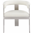 Pemberly Row Contemporary Cream Vegan Leather Dining Chair (Set of 2)