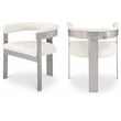 Pemberly Row Contemporary Cream Vegan Leather Dining Chair (Set of 2)
