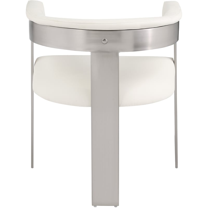 Pemberly Row Contemporary Cream Vegan Leather Dining Chair (Set of 2)