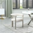 Pemberly Row Contemporary Cream Vegan Leather Dining Chair (Set of 2)