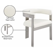 Pemberly Row Contemporary Cream Vegan Leather Dining Chair (Set of 2)