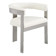 Pemberly Row Contemporary Cream Vegan Leather Dining Chair (Set of 2)