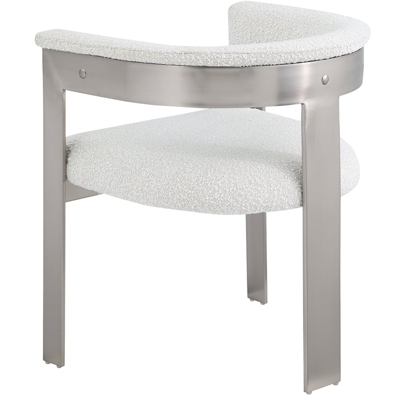 Pemberly Row Contemporary Cream Boucle Fabric Dining Chair (Set of 2)