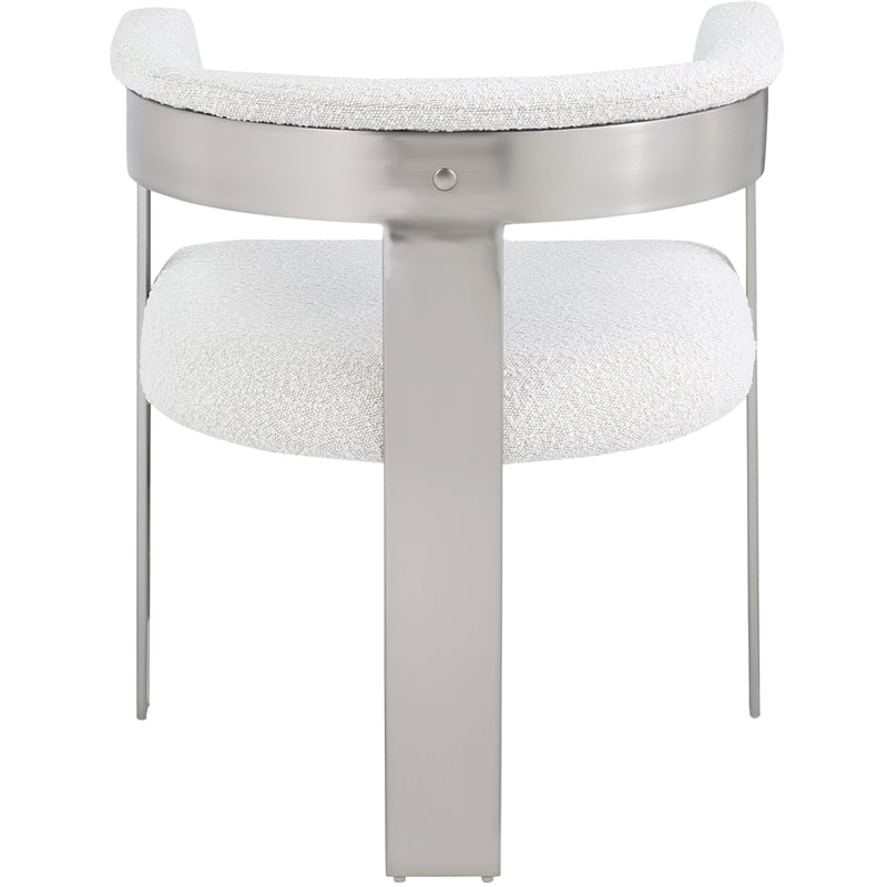 Pemberly Row Contemporary Cream Boucle Fabric Dining Chair (Set of 2)