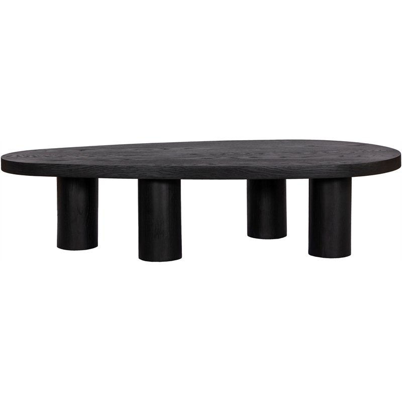 Pemberly Row Engineered Wood Contemporary Black Coffee Table