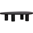 Pemberly Row Engineered Wood Contemporary Black Coffee Table