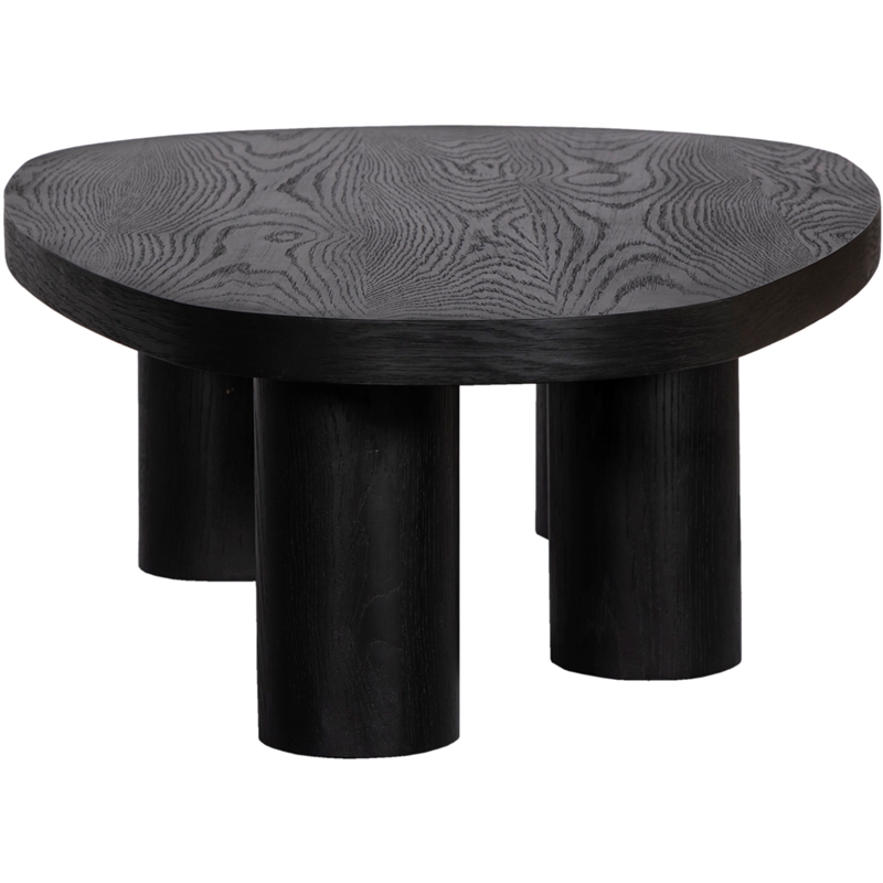 Pemberly Row Engineered Wood Contemporary Black Coffee Table