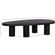 Pemberly Row Engineered Wood Contemporary Black Coffee Table
