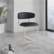 Pemberly Row Contemporary Black Vegan Leather Counter Stool (Set of 2)
