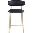 Pemberly Row Contemporary Black Vegan Leather Counter Stool (Set of 2)