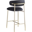 Pemberly Row Contemporary Black Vegan Leather Counter Stool (Set of 2)