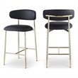 Pemberly Row Contemporary Black Vegan Leather Counter Stool (Set of 2)