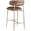 Pemberly Row Contemporary Brown Vegan Leather Counter Stool (Set of 2)