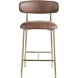 Pemberly Row Contemporary Brown Vegan Leather Counter Stool (Set of 2)