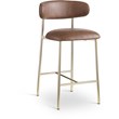 Pemberly Row Contemporary Brown Vegan Leather Counter Stool (Set of 2)