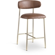 Pemberly Row Contemporary Brown Vegan Leather Counter Stool (Set of 2)