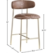 Pemberly Row Contemporary Brown Vegan Leather Counter Stool (Set of 2)