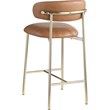 Pemberly Row Contemporary Cognac Vegan Leather Counter Stool (Set of 2)