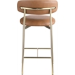 Pemberly Row Contemporary Cognac Vegan Leather Counter Stool (Set of 2)