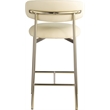 Pemberly Row Contemporary Cream Vegan Leather Counter Stool (Set of 2)
