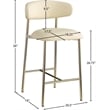 Pemberly Row Contemporary Cream Vegan Leather Counter Stool (Set of 2)
