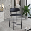 Pemberly Row Contemporary Black Vegan Leather Counter Stool (Set of 2)