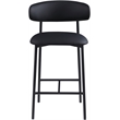 Pemberly Row Contemporary Black Vegan Leather Counter Stool (Set of 2)