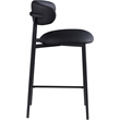 Pemberly Row Contemporary Black Vegan Leather Counter Stool (Set of 2)