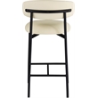 Pemberly Row Contemporary Cream Vegan Leather Counter Stool (Set of 2)