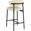Pemberly Row Contemporary Cream Vegan Leather Counter Stool (Set of 2)