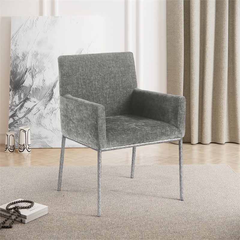 Pemberly Row Contemporary Grey Chenille Fabric Dining Chair (Set of 2)