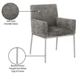 Pemberly Row Contemporary Grey Chenille Fabric Dining Chair (Set of 2)