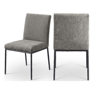 Pemberly Row Grey Chenille Fabric Dining Side Chair (Set of 2)
