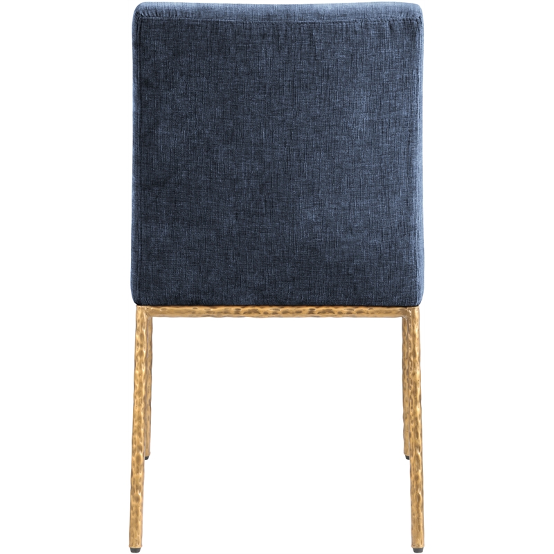 Pemberly Row Navy Chenille Fabric Dining Side Chair (Set of 2)