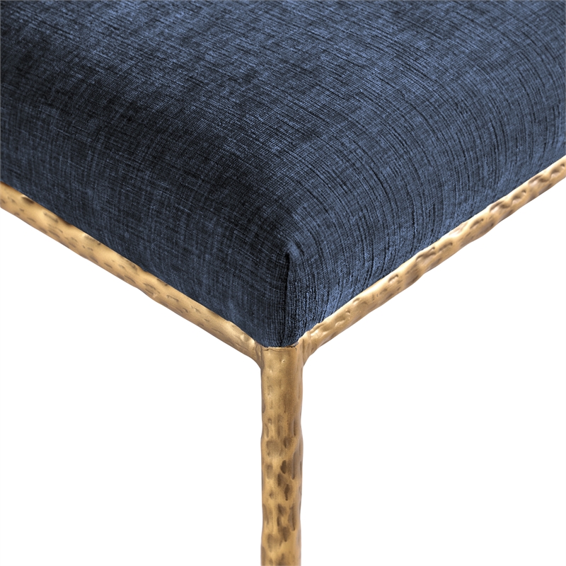 Pemberly Row Navy Chenille Fabric Dining Side Chair (Set of 2)