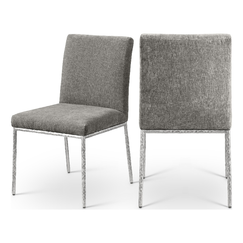 Pemberly Row Grey Chenille Fabric Dining Side Chair (Set of 2)