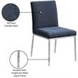 Pemberly Row Navy Chenille Fabric Dining Side Chair (Set of 2)