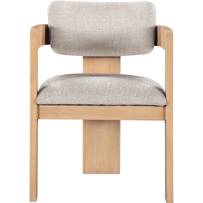 Pemberly Row Beige Linen Textured Fabric Dining Chair (Set of 2)