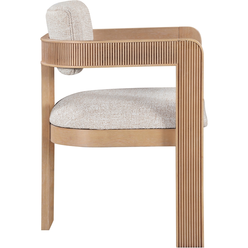 Pemberly Row Beige Linen Textured Fabric Dining Chair (Set of 2)