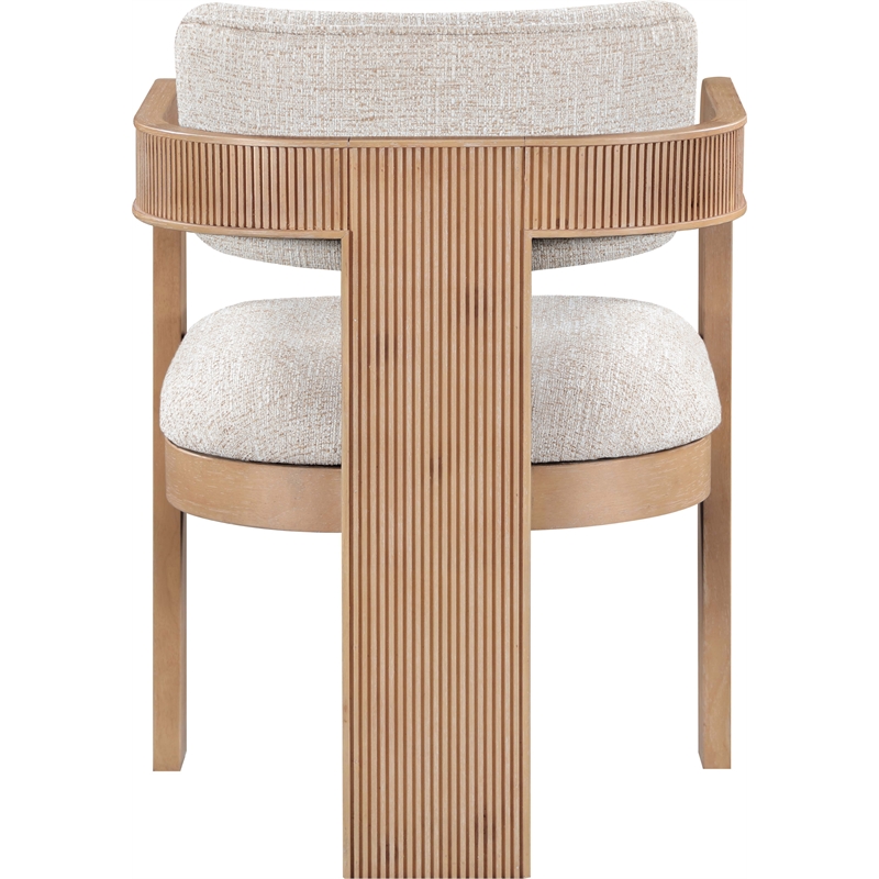 Pemberly Row Beige Linen Textured Fabric Dining Chair (Set of 2)