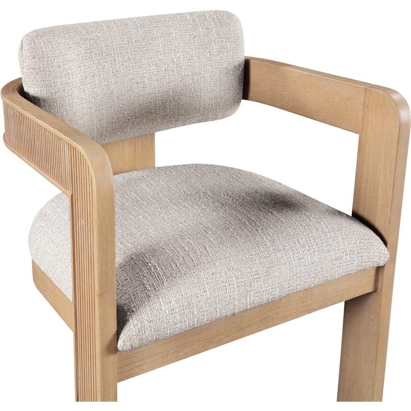 Pemberly Row Beige Linen Textured Fabric Dining Chair (Set of 2)