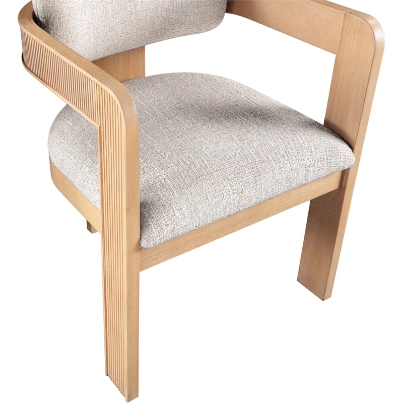 Pemberly Row Beige Linen Textured Fabric Dining Chair (Set of 2)