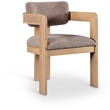 Pemberly Row Brown Linen Textured Fabric Dining Chair (Set of 2)