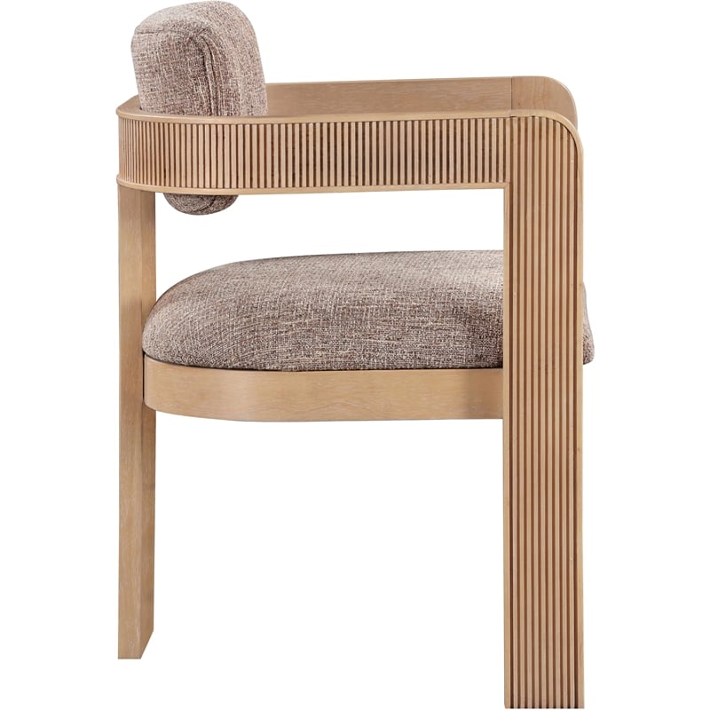 Pemberly Row Brown Linen Textured Fabric Dining Chair (Set of 2)