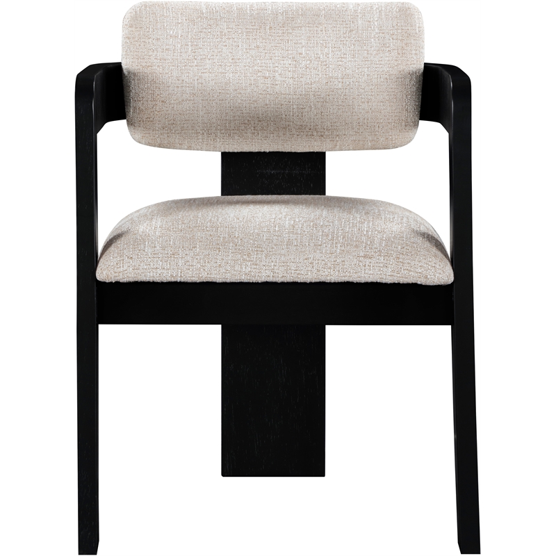 Pemberly Row Beige Linen Textured Fabric Dining Chair (Set of 2)