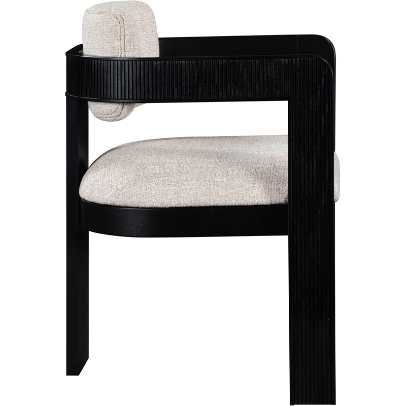 Pemberly Row Beige Linen Textured Fabric Dining Chair (Set of 2)